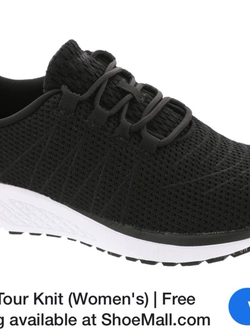 Propet Black Knit Lace-Up Sneakers with White Midsole